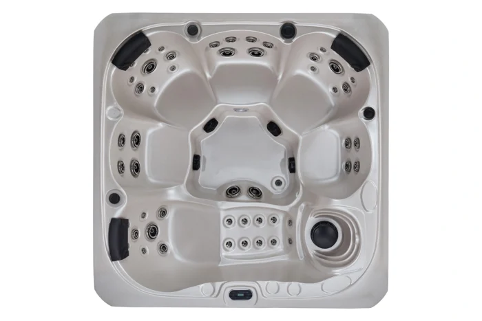 Onyx X6L 6-person hot tub with a single full-length lounger